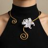 Multi Layered Flower Collarbone Chain Iron Zinc Zinc Alloy Neck Creative Iris Flower Necklace Women