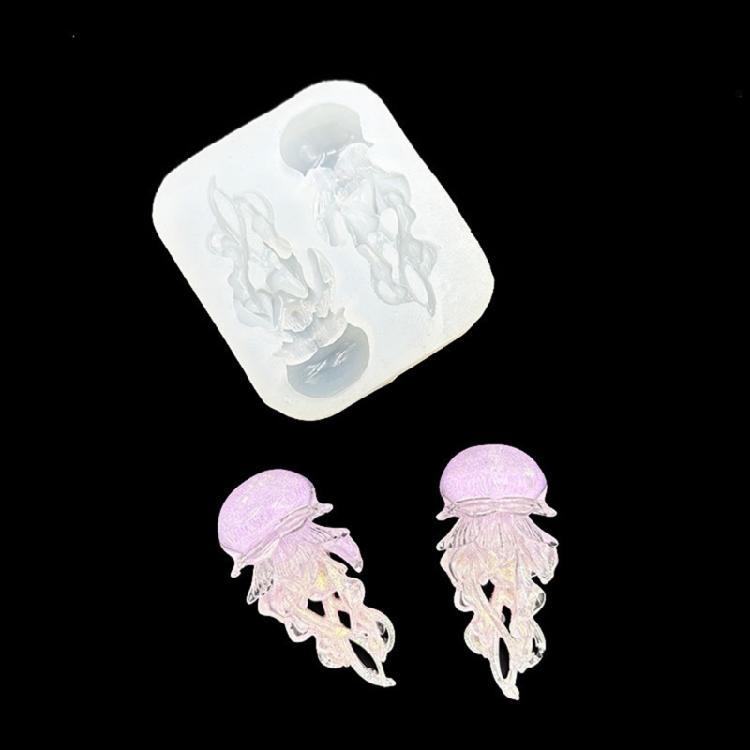 Flexible Nails Mould Jellyfish Shape Nails Art Template Molds Silicone Texture Suitable for Beauticians and Art Learners