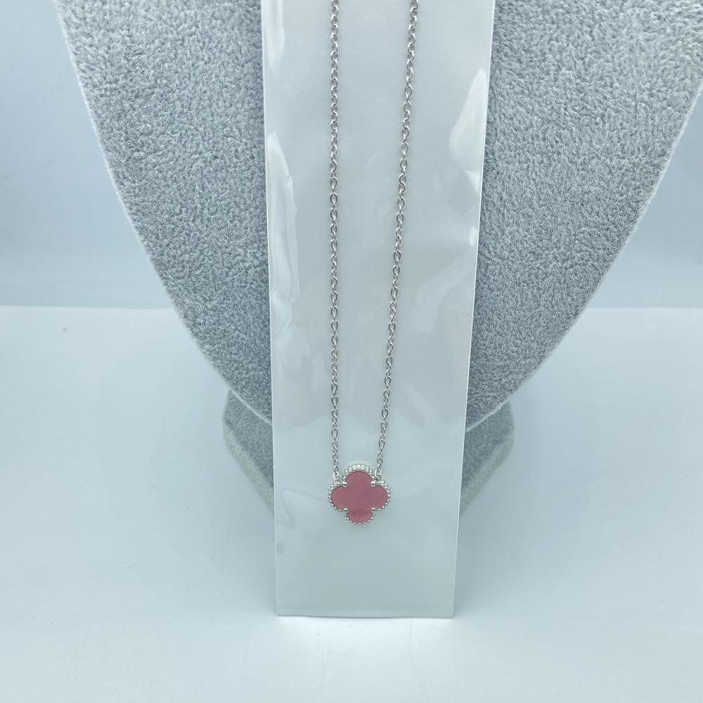 15MM Titanstahl Vierblättriges Kleeblatt Halskette 18k Nicht verblassende Damenhalskette