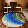 1pc Geometric PatternsColorful Mosaic Pattern Office Round Rugs, Under Chair Round Rugs for Living Room, Bedroom, Bathroom Decoration Carpet 091832