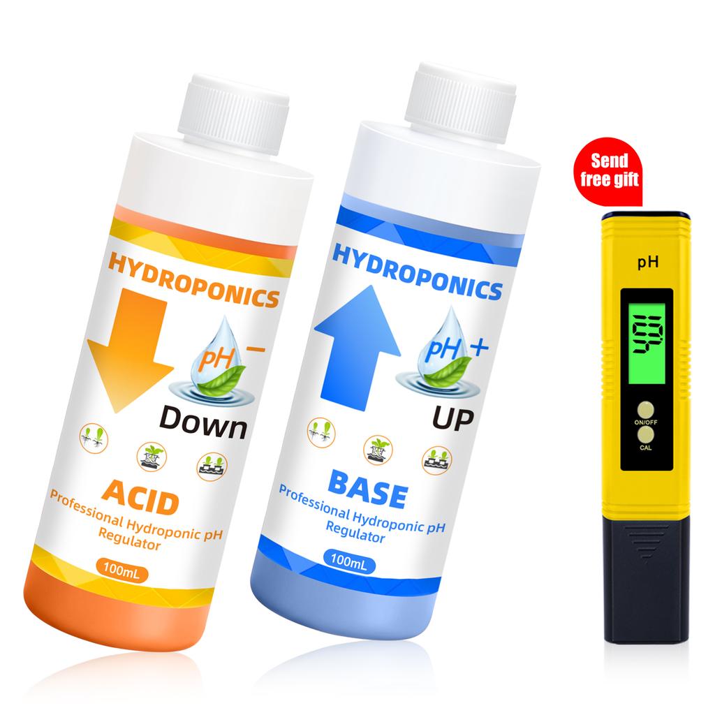YAGO 250ml/100ML General Hydroponic pH Control kit with pH Meter Gift pH Up and Down Solution pH Regulator for Healthy Plants