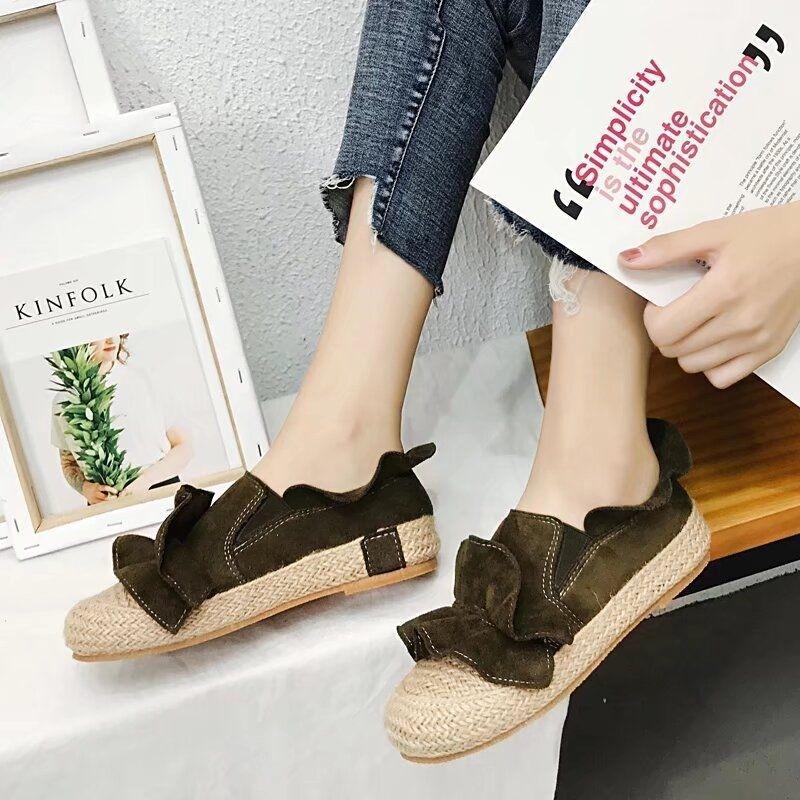 Fisherman shoes women's Xiaoxiang flat-bottomed lazy one-pedal flannel shoes versatile soft-soled comfortable shoes