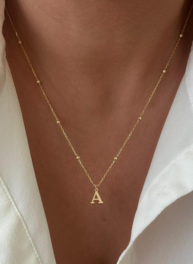 18K Stainless Steel Initial Necklace - Women's A-Z Letters, European & American Trend