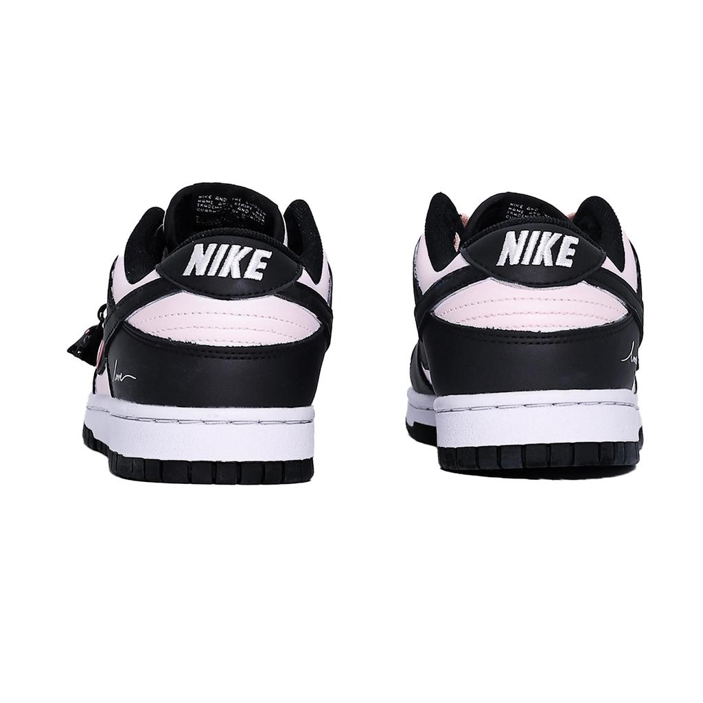 Nike Dunk Abrasion Resistant Lightweight Wear Resistant And Lightweight Low Top Skateboard Shoes Women's Pink Black CW1590-100(Team1375-)