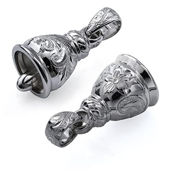 BYTHESEA Hawaiian Jewelry Necklace with Birthstone Insert Purchase 925 Sterling Silver Bell with Real Bell Sound and Azuki 40cm Long (Additional Fee,