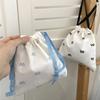 Bow Printed Drawstring Storage Bag Portable Cotton Pouch Diaper Pouch Bundle Pocket  Work