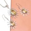 Lemon Topaz Gemstone Mother's Day Jewelry Pendant Earring Set