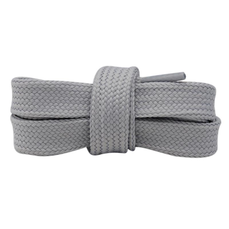 Kurojin McQueen 1.8cm Wide Flat Canvas Shoelaces - Solid Color Casual Sports Shoes