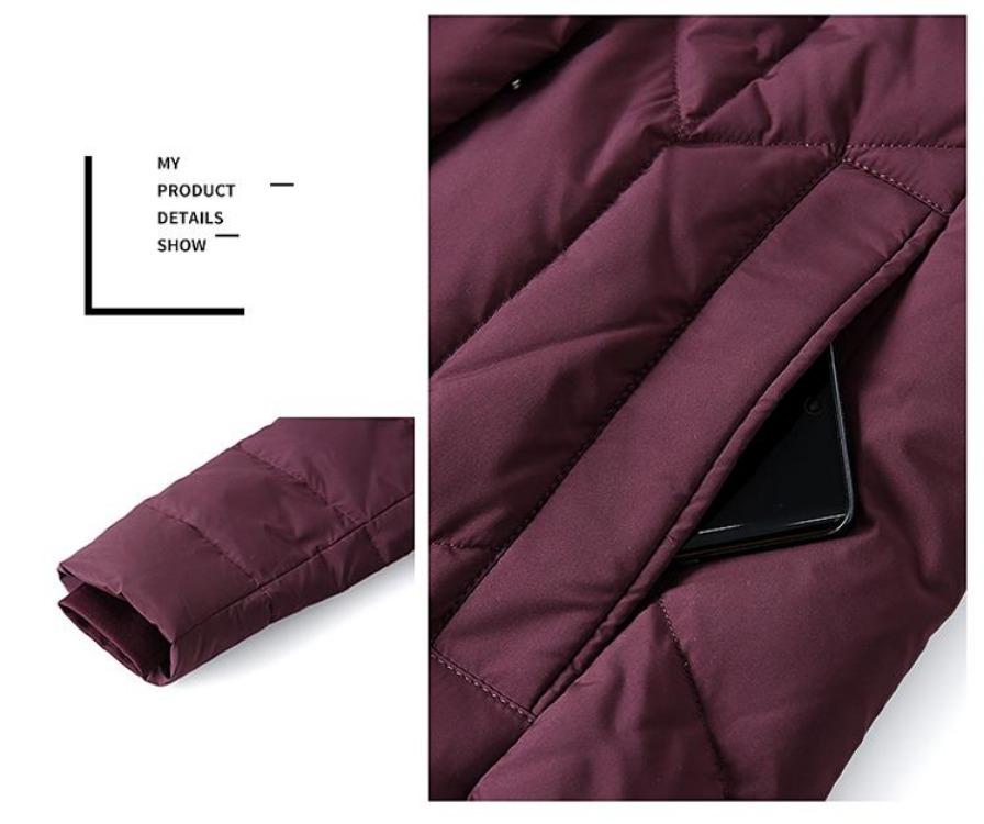 Women Down Jacket 2024 Long Over the Knee Coat Thick Warm 90 White Duck Down Mid Length for Middle Aged and Elderly