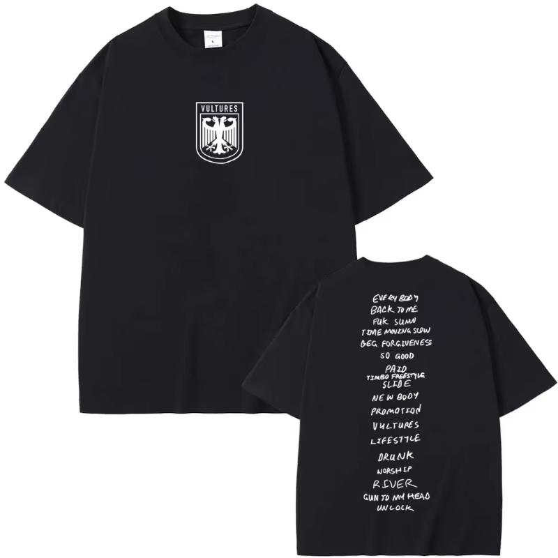 2026 Summer Rapper Kanye West Vultures New Music Album Graphic T Shirts Hip Hop Fashion Tshirt Suitable For Both Men And Women