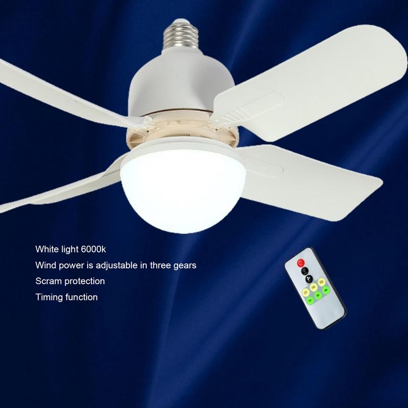 Ceiling Fan With Lights Mute Outdoor LED Enclosed Fan Remote Control 3 Wind Speeds Air Cooler Quiet 2 In 1 Enclosed Fan