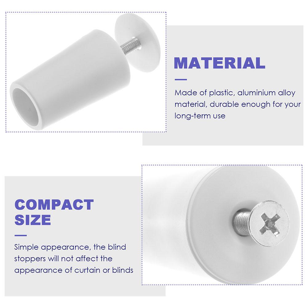 2 Stück Weiße Kunststoff-Aluminiumlegierung Jalousie-Stopper Vorhang-Begrenzer Rollladen-Reparaturteile Puffer-Stopper Rollläden Jalousie