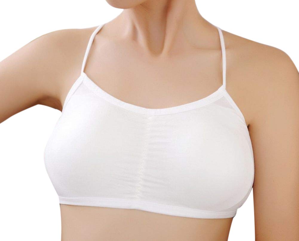 

Plus Nao Wireless Tube Top Stylish and with Cross White Women s Bra, Sexy, Straps,