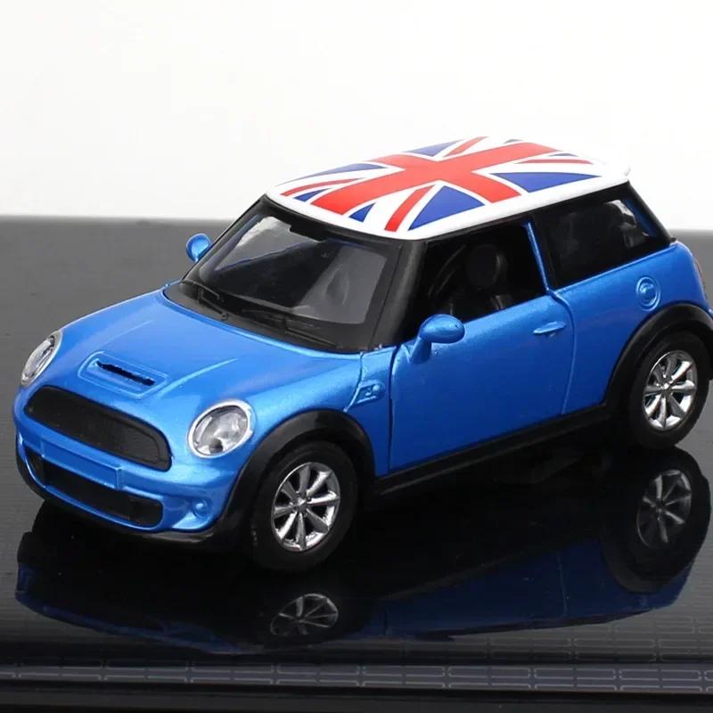 

1:36 BMW Mini Cooper classic car High Simulation Diecast Metal Alloy Model car Pull Back Collection Kids Toy Gifts G24 синий