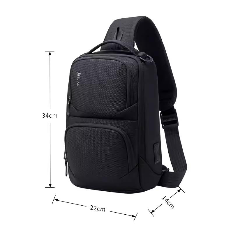 

Breast Bag Men S Multi-Functional Sports Shoulder Messenger Bag Large Capacity Fashion Trend Breast Bag