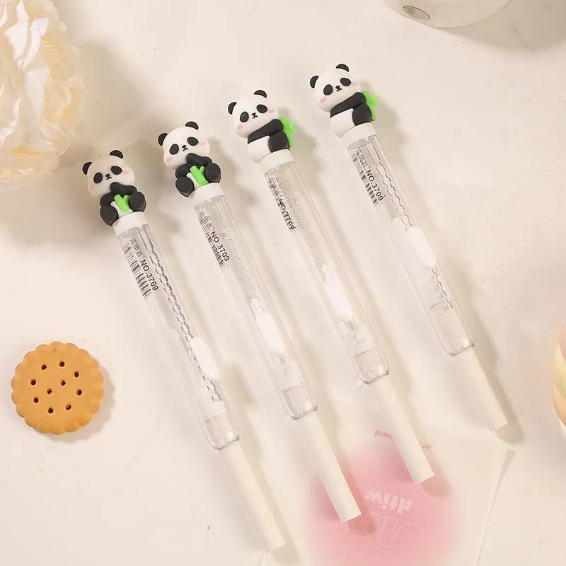 Lindo borrador de panda Borrador de lápiz telescópico de panda de dibujos animados Papelería para estudiantes de escuela Borradores divertidos para niños