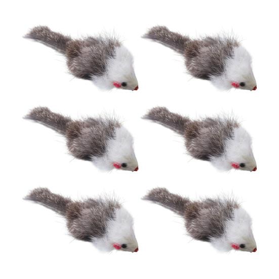 Furry Mouse Cat Toy Crinkle Toy Realistic Plush Paper Mice Mouse Chew Toy Interactive Kitten Toy