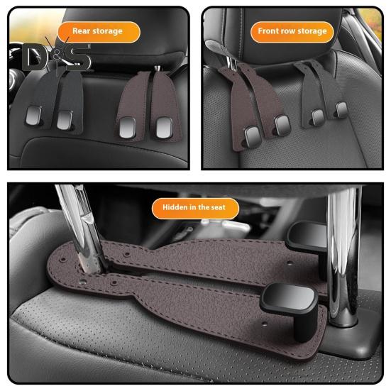 1/2 Stück Auto-Kopfstützenhaken zur Aufbewahrung der Autositzlehne, Kunstleder-Auto-Geldbörsenhaken, Doppelhaken für Autotaschen für Auto, SUV, LKW