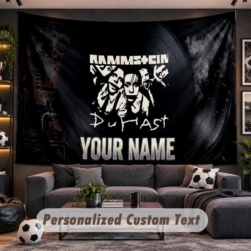 Wall Hanging Tapestry Custom NameRammstein Pattern Personalized Printed Fabric Wall Decor