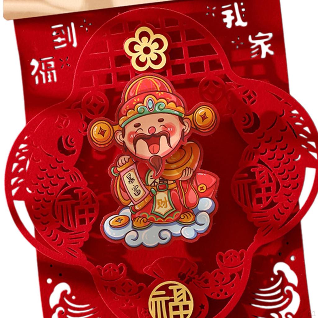Chinese Year Decoration 3D Shaking Head Caishen Decorative Front Door Hanging Ornament for Party