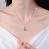 Crown s925 sterling silver necklace women's fashion smart beating pendant simple collarbone chain girlfriend birthday gift