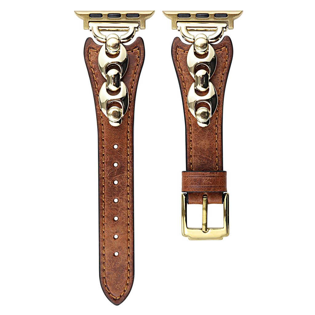 Wrist Strap for Apple Watch Series 10 9 8 7 SE 6 5 4 3 2 1 42mm 41mm 40mm 38mm D Metal Buckle Genuine Cow Leather Band