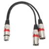 XLR Splitter Cable 11.8 Inch 22AWG OFC 1 XLR Female to 2 XLR Male Cable Microphone Adapter Cord for Mixer Sound