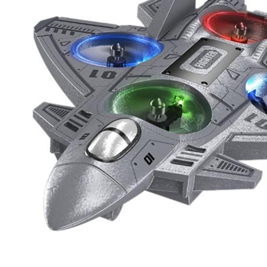 Kinder Fernbedienung Flugzeug Spielzeug mit LED Lichtern 360 Grad Stunt Flip Mini EPP Schaumstoff Kampfjet Modell Anfänger Kinder Erwachsene 2,4 GHz RC Flugzeug