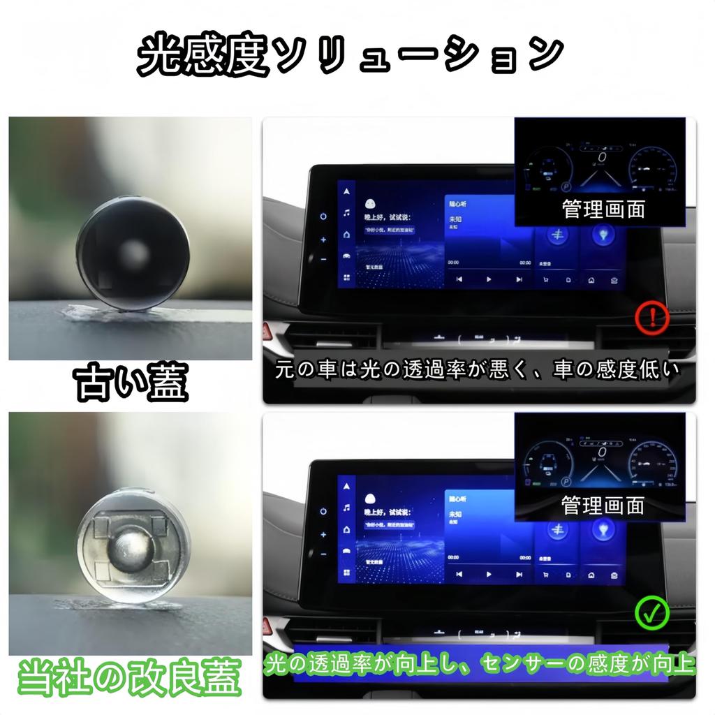 Korekaou Auto Light Sensor Cover Auto Dimming Adjusts Car Light Sensitivity Includes Lining Peeling Tool (Compatible with Toyota, Transparent 2)