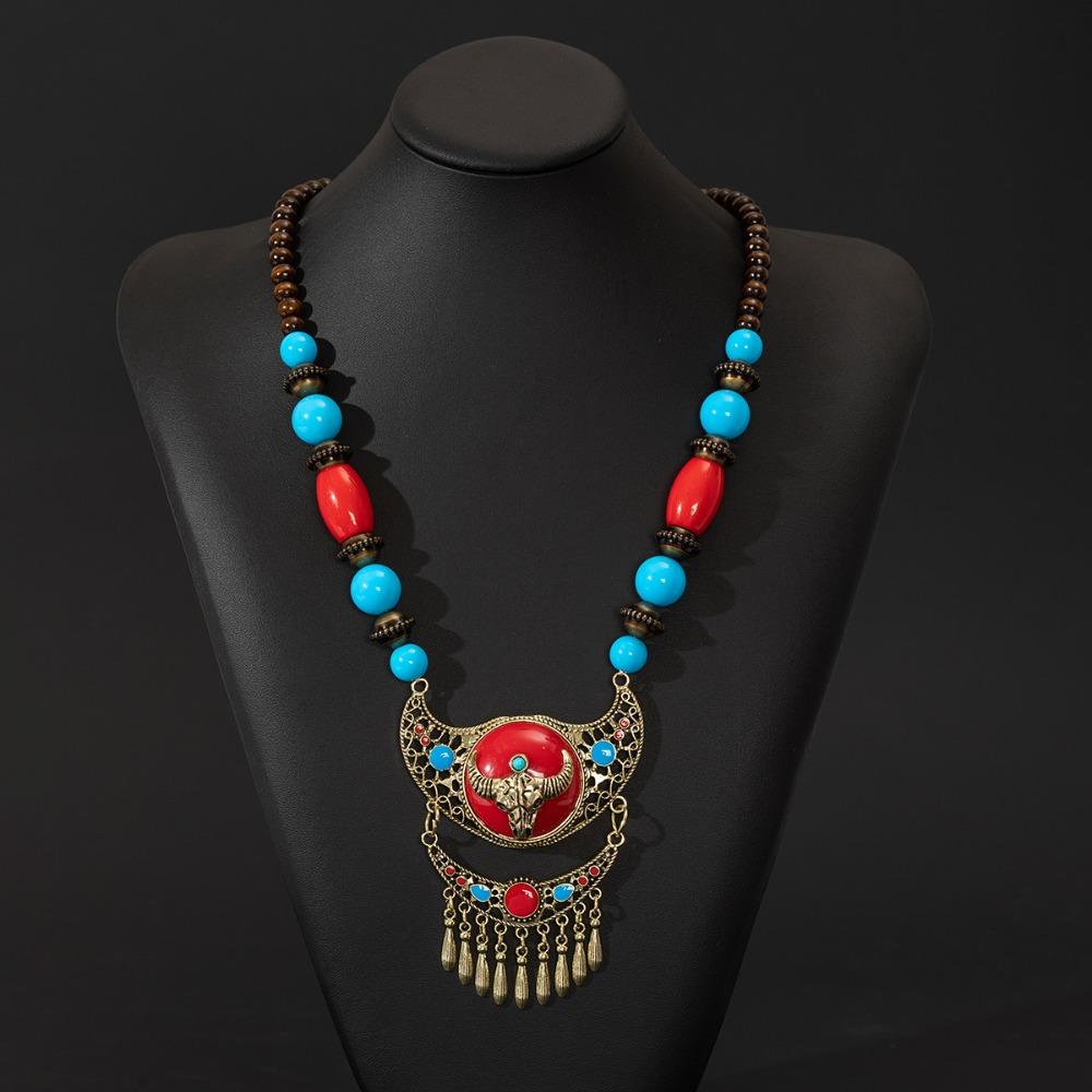 Women Head Chain Ethnic Style Forehead Chain Eyebrow Pendant Beads Tassels Headbands  Party