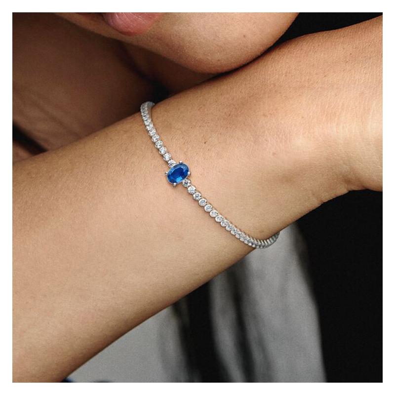 Pandora Sparkling Pavé Tennis 925 Silver Bracelet Women's 590039C01