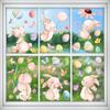 New 2026 Easter Bunny Egg Static Cling Window Stickers Decorative Window Decals for Glass Home Easter Decor Wall Clings Shop Window Glass
