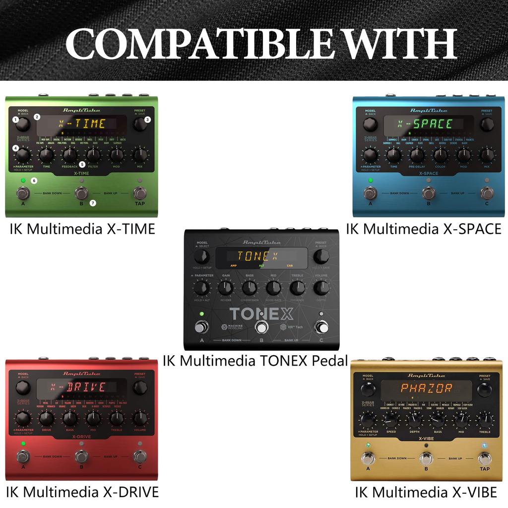 Musiin Guitar Effects Pedal Case for IK Multimedia TONEX Pedal and Ideal for and with Portable Shockproof Storage and Strap X-VIBE, X-DRIVE, X-SPACE,