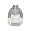Nike Printed Logo Patchwork Hooded Down Jacket Men Outerwear Gray DV1132-084
