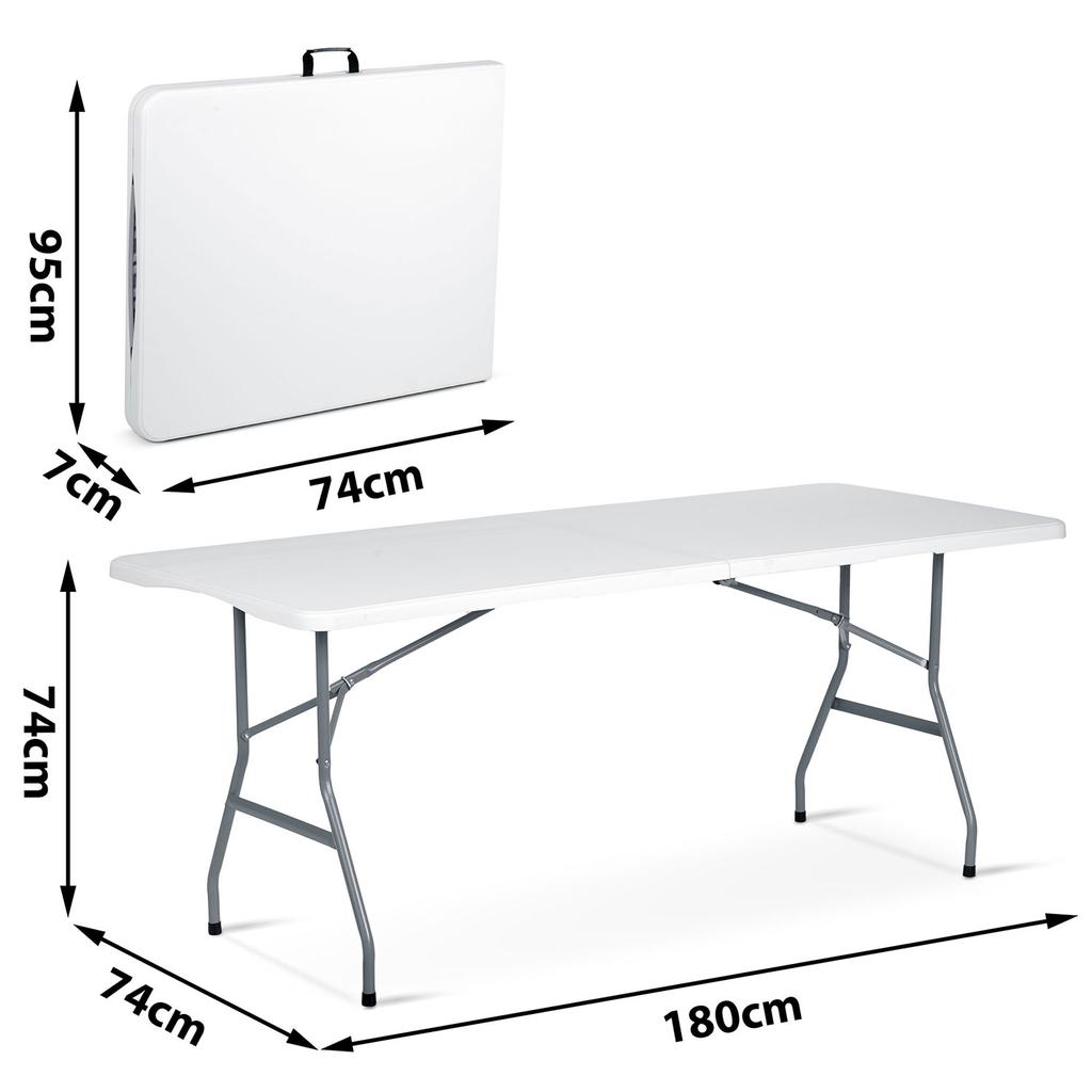 Tavolo da Catering da Giardino Pieghevole 180 Cm Plonos Bianco