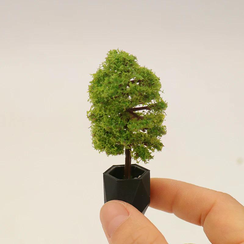 1/12 Dollhouse Mini Simulation Potted Plant Model Micro Garden Landscape Ornament Home Decoration Accessory