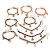 Christmas Reindeer Bracelet Santa Claus Bells Hat Gloves Xmas Tree Pendants Jewelry