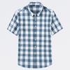 100% Cotton Plaid Shirt Men's Short-sleeved Slim Summer Thin Korean Style Half-sleeved Shirt No-iron Tees Male Clothing