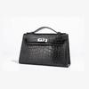 Crocodile Leather Kelly Bag New Leather Women's Bag Fashion Small Bag Portable Light Luxury Shoulder Messenger Bag