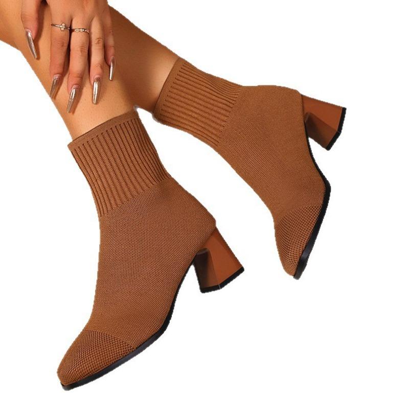 New Style Short Boot Women's Extra-large Size Round-toe Thick-soled Shoes