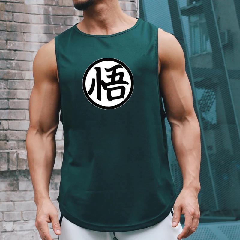 Japońskie Anime Żółwiowy Nadruk Męska Odzież Gimnastyczna Kamizelka Fitness Szybkoschnący Tank Top Kulturystyczny Bez Rękawów