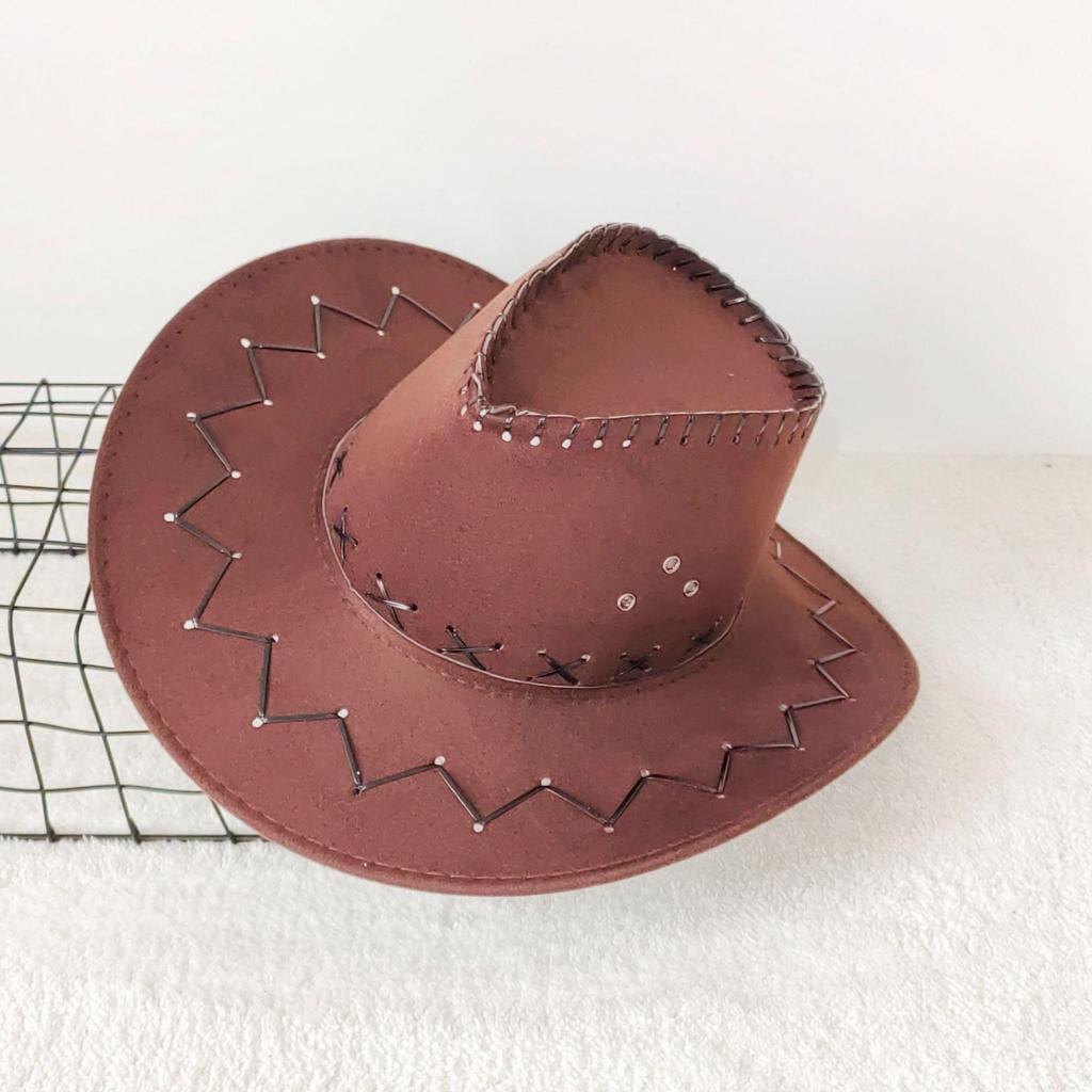 Western Cowboy Straw Hat for Men & Women - Sun Protection Wide Brim Beach & Outdoor Travel Hat