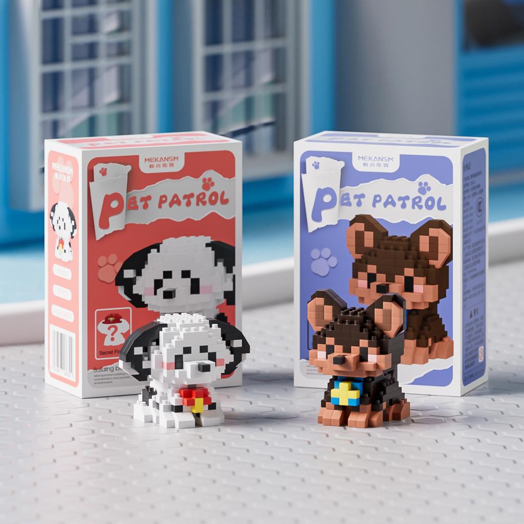 Kids Toys Pets Dog Micro Building Blocks Mini Diamond Bricks Assembled Animals Models Toys Tabletop Decoration Gift Sets