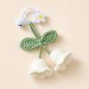 Handmade Lily Flower Wind Chime Keychain Doll Yarn Crochet Pendant for Bag & Car Decor