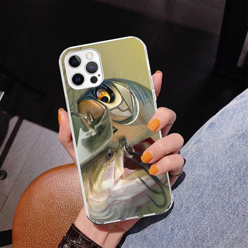 

Carp Fish Fishing Rod Hook Phnoe Case for Iphone 17 Air 16 16E 11 12 13 Mini 14 Plus 15 Pro Max 7 8 + SE 2020 Phone Cover Coque iPhone 16 Plus