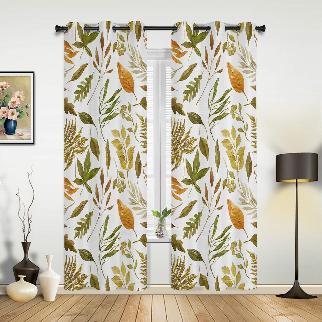 Autumn Maple Texture Luxury Window Curtain for Living Room Bedroom Home Decor Kitchen for Window Drapes