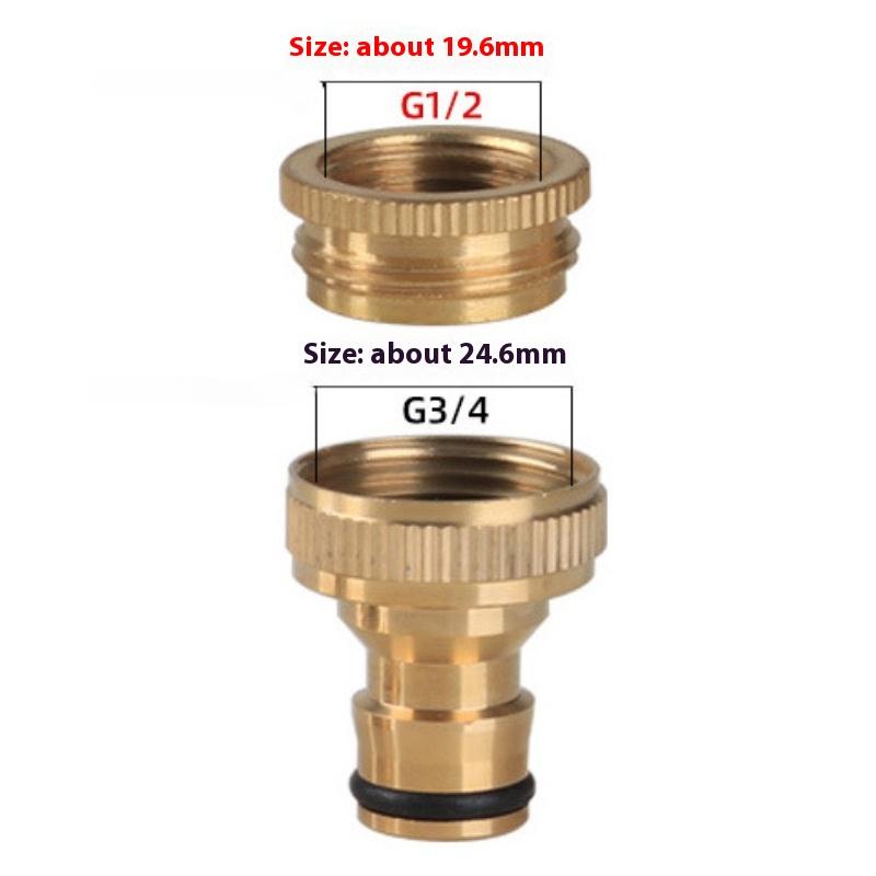 Pressure Washer Hose Adaptor Brass Hose Tap Connector 3/4'' 1/2'' Threaded Garden Water Pipe Adapter Fitting Watering Equipment