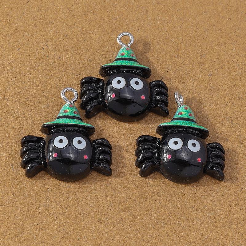 10pcs Cute Resin Halloween Charm Bat Ghost Pumpkin Pendants for Earrings Necklace DIY Bracelet Jewelry Making Accessories