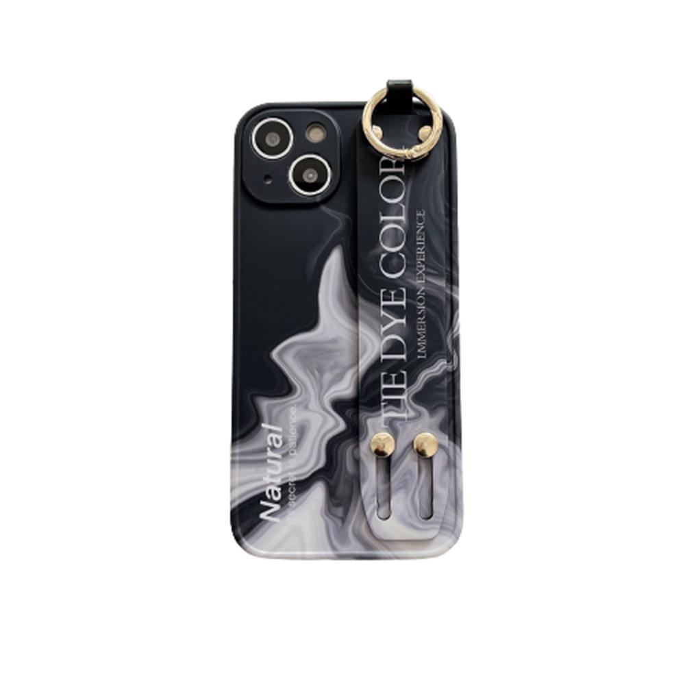 Geräucherte Marmor Handgelenkschlaufe Hülle für iPhone 11, 12, 13, 14, 15 Pro Max - für Frauen