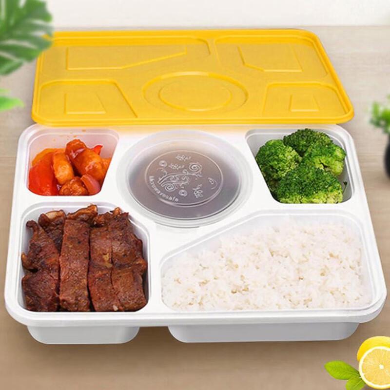 Disposable 5-Compartment Takeout Containers